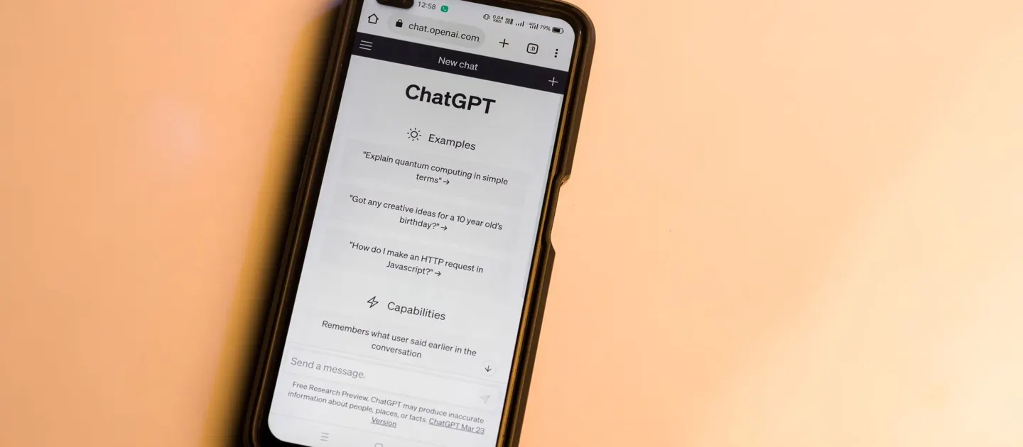 ChatGPT open on a phone